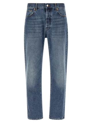 Blue Cotton Relaxed Fit Jeans
