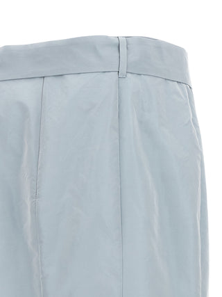 Blue Polyester Mini Skirt