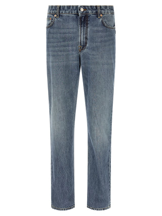 Blue Cotton Relaxed Fit Jeans