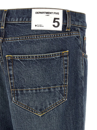 Blue Cotton Tapered Jeans