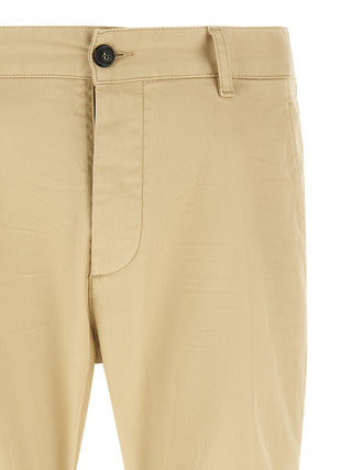 Beige Cotton Cargo Pants