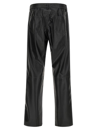 Black Polyester Casual Pants