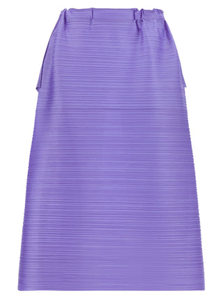 Purple Polyester Midi Skirt
