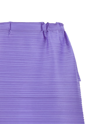 Purple Polyester Midi Skirt