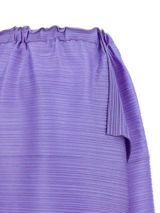 Purple Polyester Midi Skirt