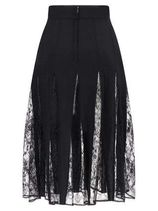 Black Silk Midi Skirt