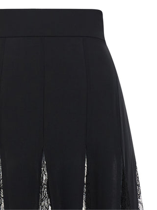 Black Silk Midi Skirt