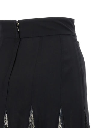 Black Silk Midi Skirt