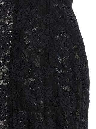 Vestido midi negro de poliamida