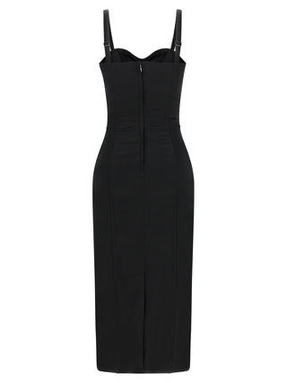 Black Acetate Midi Dress