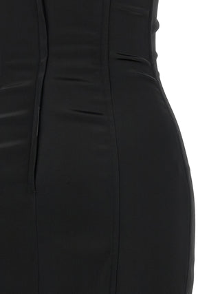 Black Acetate Midi Dress