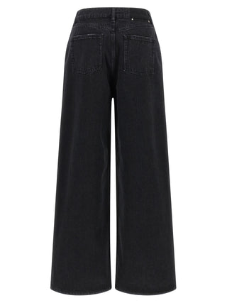 Black Cotton Flared Jeans