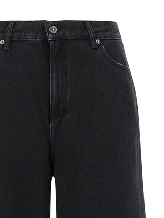Black Cotton Flared Jeans
