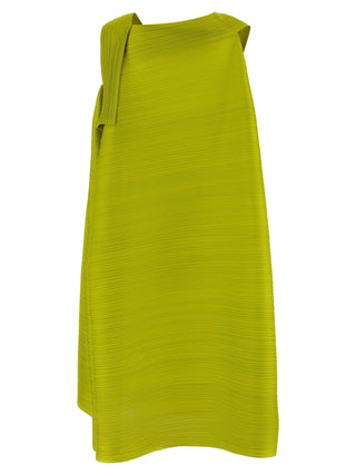 Bicolor Polyester Midi Dress