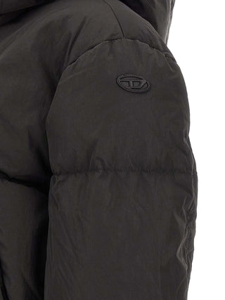 Black Polyamide Full-Length Jacket