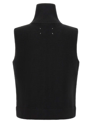 Black Wool Sleeveles Sweater