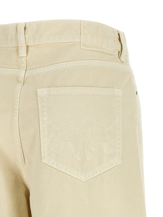 Beige Cotton Jeans Denim