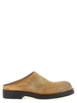 Beige Cowhide Mules
