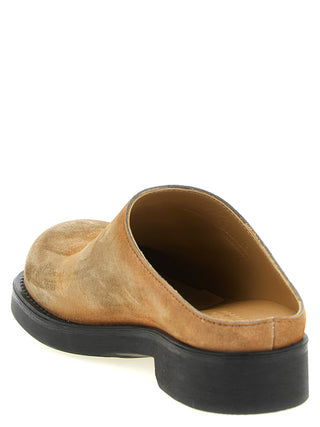 Beige Cowhide Mules