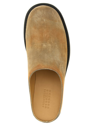 Beige Cowhide Mules