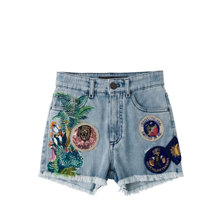 Blue Cotton Women's Short