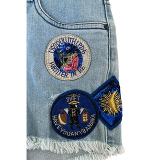 Short azul de algodón para mujer