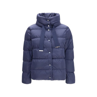 Chaqueta larga de poliéster azul