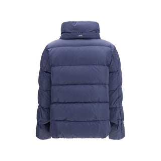 Chaqueta larga de poliéster azul