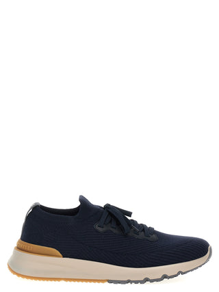 Blue Wool Athletic Sneakers