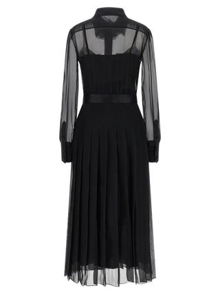 Black Silk Midi Dress