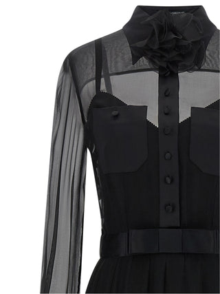 Black Silk Midi Dress