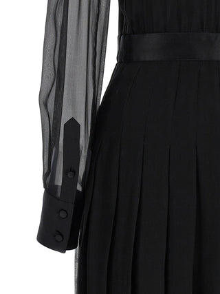 Black Silk Midi Dress