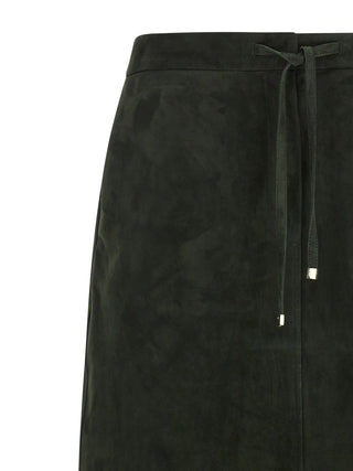 Bicolor Lamb Leather Midi Skirt