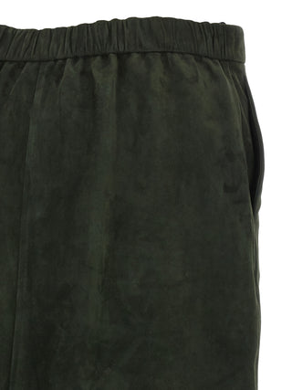 Bicolor Lamb Leather Midi Skirt