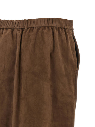 Falda midi dorada de piel de cordero