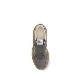 Gray Calf Leather Bos Taurus Low Top Sneakers