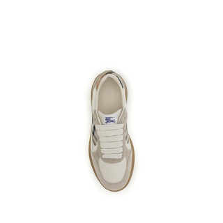 Beige Calf Leather Bos Taurus Low Top Sneakers