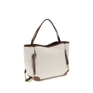 Beige Cotton Shoulder Bag