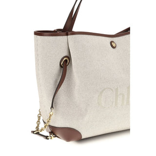 Beige Cotton Shoulder Bag
