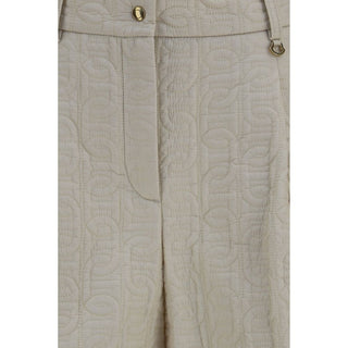 Bermudas de poliamida beige