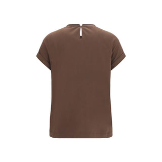 Brown Elastane T-Shirt