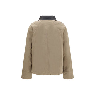 Beige Cotton Full-Length Jacket