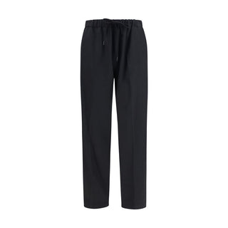 Black Polyester Casual Pants