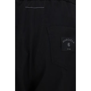 Black Polyester Casual Pants
