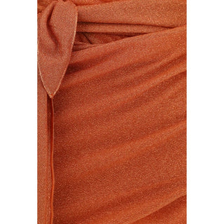Orange Polyamide Casual Dress