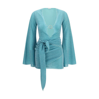 Vestido de cóctel azul de poliamida