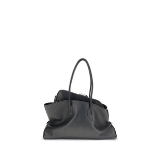 Bolso de hombro Bos Taurus de piel de becerro negra