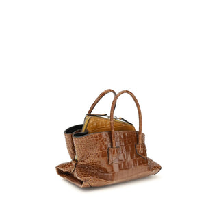 Bolso de mano Bos Taurus de cuero de becerro marrón