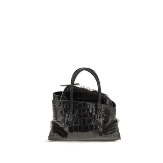 Bolso de mano de cuero de becerro negro Bos Taurus