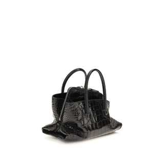 Bolso de mano de cuero de becerro negro Bos Taurus